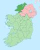 Map, Ireland, County Donegal in darker green